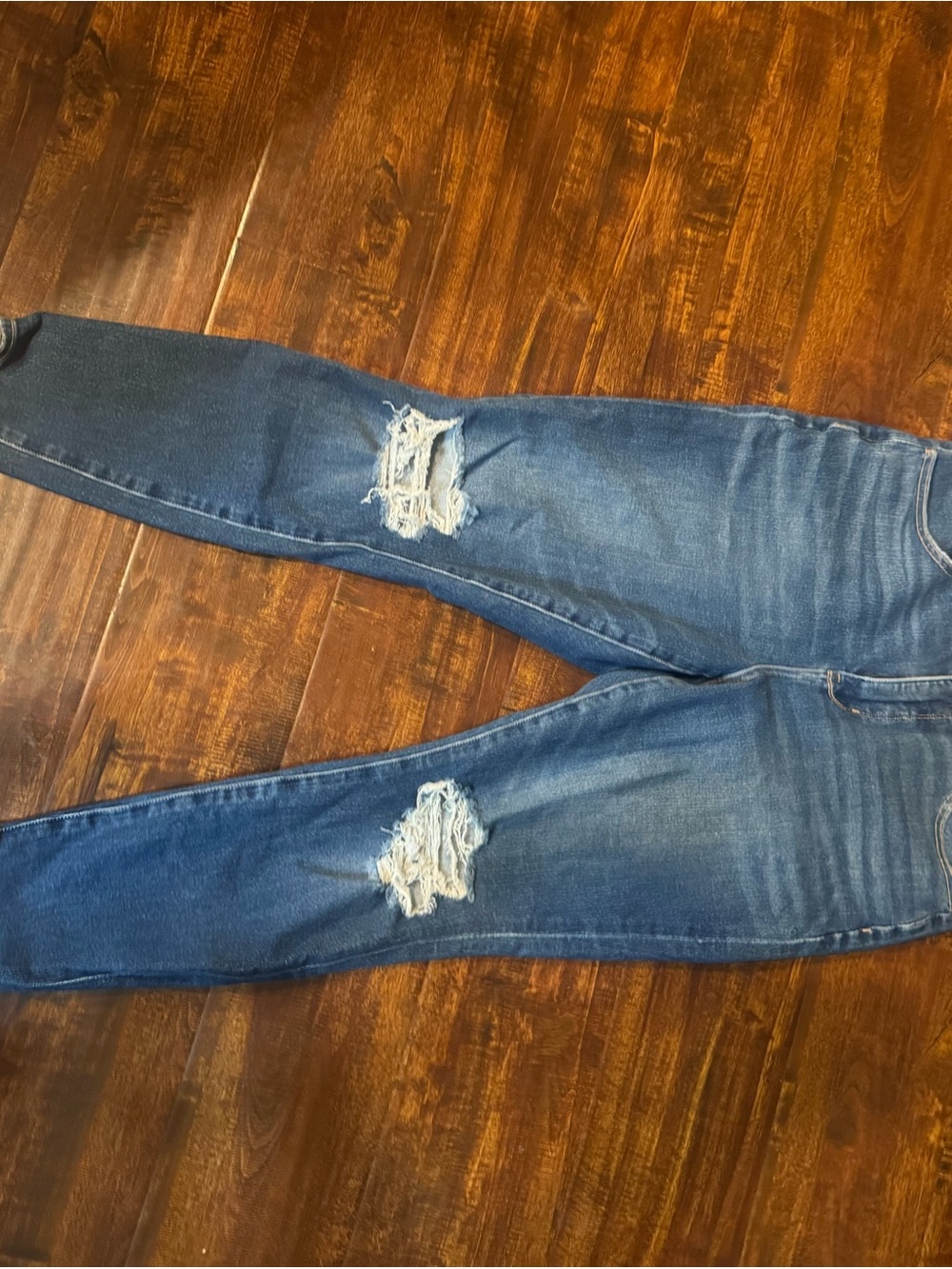 American Eagle Outfitters Distressed Blue Skinny Jeans